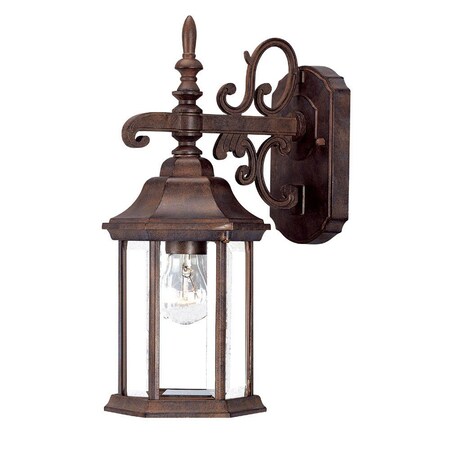 Homeroots Petite Brown Domed Hanging Glass Lantern Wall Light 398586