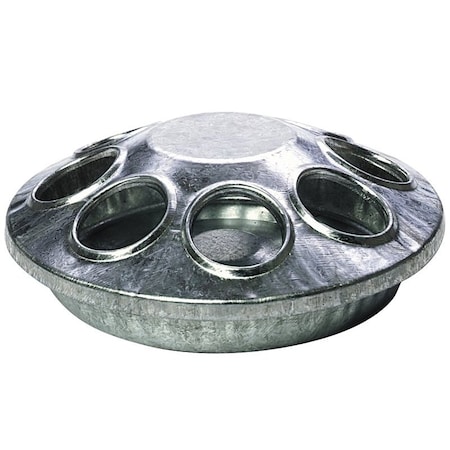 Miller Chick Feeder, 8-Compartment, Embossed, Rounded Edge, Steel, Galvanized 9808