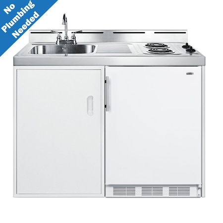 Summit 48in Wide All-In-One Kitchenette, No Plumbing Needed C48ELPUMP