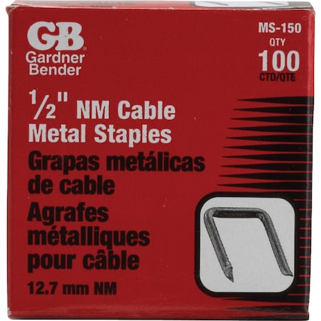 Gardner Bender 1/2''x15/16'' Carbon Steel Cable Staple, 100-Count MS-150