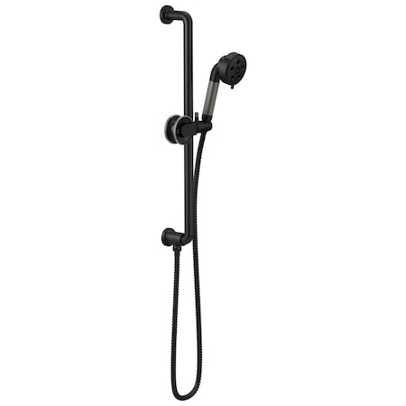 Brizo Litze Slide Bar Handshower with H<sub>2</sub>OKinetic<sup></sup> Technology Matte Black/Luxe Steel 88735-BLSL