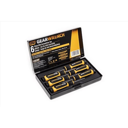 Gearwrench Phillips/Slotted Mini Screwdriver Set, 6PK 80055H