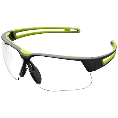Uvex Semi-Rimless Safety Glasses w/Black Frame, Clear Lens w/Ultra-Dura Hardcoat, +2.00 Diopter AS01RD20UD