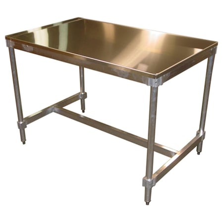 Daphnes Dinnette Stainless Top Aluminum I-Frame Table, 34 to 35.5 x 30 x 36 in. DA2637995
