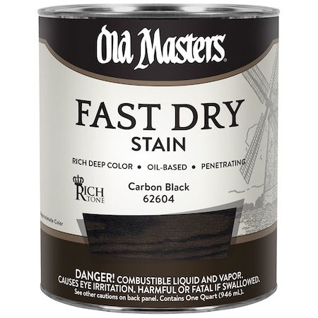 Old Masters 1 Qt Old Masters 62604 Carbon Black Fast Dry Stain Interior Oil-Based Wood Stain 62616