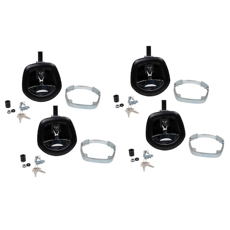 Mytee Products Toolbox Whale Tail Black Coated Latch w/ Chrome Paddle. w/ 2 keyed alike Keys, 4PK TBSS-DYE-KEYEDx4
