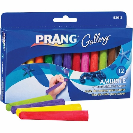 Dixon Ticonderoga Gallery Ambrite Colored Chalk, Assorted, 12PK DIX53012