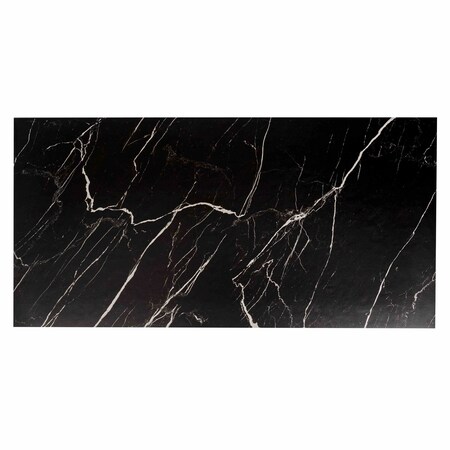 Apollo Tile Regalia 24x48 in. Nero Black Matte Porcelain Marble-look Vein Large Tile (15.5 sq ft/case) 2PK APLVEL88NER2448