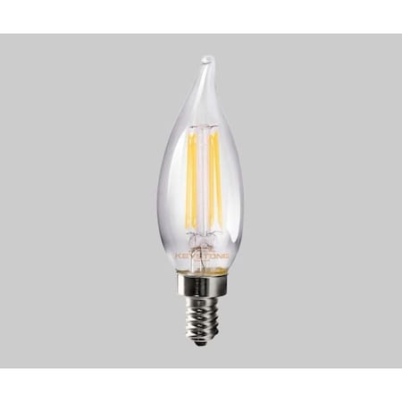 Keystone Bent Tip Chandelier Filament bulb, 60W Equivalent, CA11 shape, E12 Candalbra base, 3000K, 90 CRI , C KT-LED5.5FCA11-E12-930-C