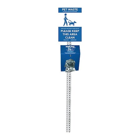 Dogipot Pet Waste Station, Galvanized 1011-MINI-BLUE