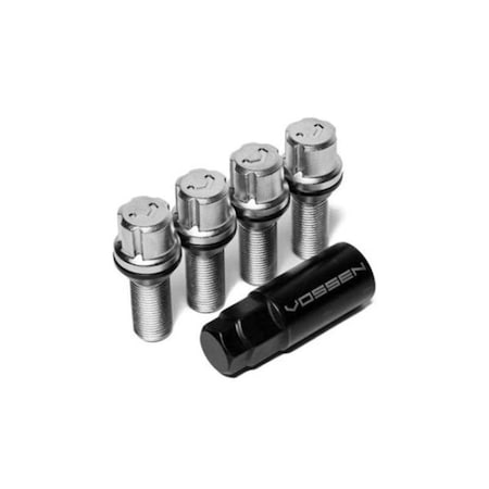 Slugfest Supplies 30 mm Lock Bolt 14 x 1.5 17 mm Hex Cone Seat, Silver - Set of 4 SL3862348