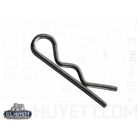Huyett Bridge Pin, Zn Plt Spg Stl, .028 Wire Dia x .609 L x .940 In Eye Dia x Fits 1/8 to 5/32 Shft BP-231