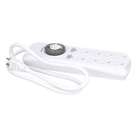 Southwire Power Strip, White, 2 in, 8 Outlets 22575WD