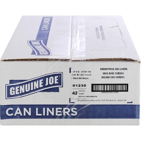 Genuine Joe 30 gal Medium, 1.05 mil (27 Micron), Black GJO01230