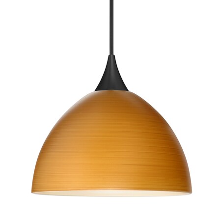 Besa Lighting Besa Brella Pendant, Oak, Black Finish, 1x 5W LED 1XT-4679OK-LED-BK