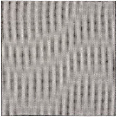 Homeroots 6' Ivory And Charcoal Square Geometric Indoor Outdoor Area Rug 552350