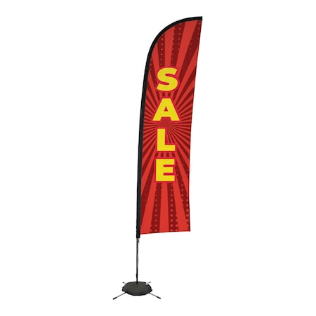 Showdown Displays 13 Ft  Premium Blade Sail Sign Kit (Double-Sided With Spider Base) - Sale Red Burst 908121-005