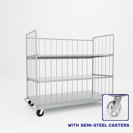 Pucel Sliding Shelf Truck, 37 in W x 80 in D x 66 in H, Gray SS-72-S