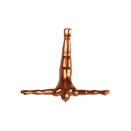 Homeroots 7" X 7" Bronze Resin Diving Man Hanging Dimensional Sculpture 332355