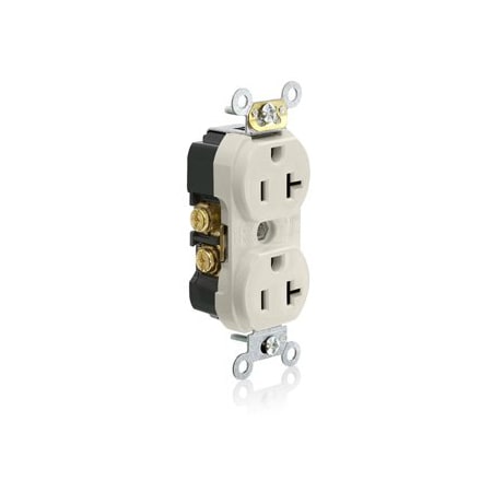 Leviton Commercial Grade Tamper-Resistant Duplex Receptacle, 20 Amp, 125 Volt TBR20-T