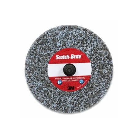 Scotch-Brite Roloc+ Deburr and Finish PRO Unitized Wheel, 3 in dia x 1/8 in Thick, Medium+, 15100 RPM, 10PK 405-048011-65084