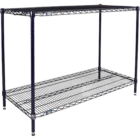Global Industrial Nexel 2 Shelf, Nexelon Blue Wire Shelving Unit, Starter, 36"W x 18"D x 34"H B3151613