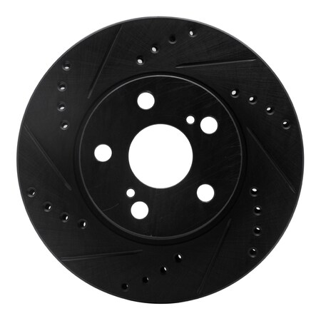 Dynamic Friction Co DFC Brake Rotor - Drilled and Slotted - Black 633-76077L