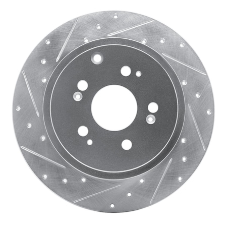 Dynamic Friction Co DFC Brake Rotor - Drilled and Slotted - Silver 631-59052L