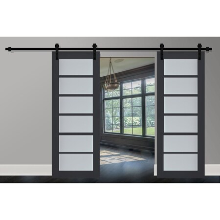 Sartodoors Sturdy Double Barn Door Solid Core Modern Interior VEREGIO7602DB-ANT-36