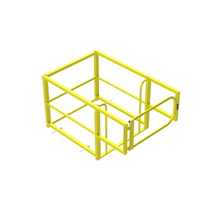 Safety Rail 48X48 4-Piece Hatchguard W/ 48in Gate, Yellow 401206