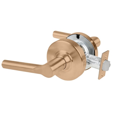Schlage Grade 2 Passage Cylindrical Lock with Field Selectable Vandlgard, Broadway Lever, Non-Keyed, Satin ALX10 BRW 612