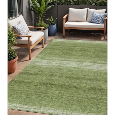 Homeroots 5' X 8' Green And Ivory Abstract Washable Indoor Outdoor Area Rug 599953