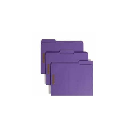 Smead Top Tab Colored 2-Fastener Folders, 1/3-Cut Tabs, Letter, Purple, 50PK 13040