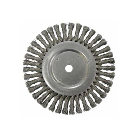 Weiler Cable Twist Knot Wire Wheel, 8 in D x 1/2 in W, .023 in Steel Wire, 6,000 rpm, 2PK 804-08615