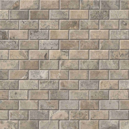 Msi Silver 12 In. X 12 In. X 10 Mm Honed Travertine Mesh-Mounted Mosaic Wall Tile, 10PK ZOR-MD-0424