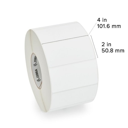 Zebra Zebra Thermal Transfer Label, Polyester, 4" x 2", Z-Ultimate 4000T, 3" Core, 1000 labels/Roll 10023060