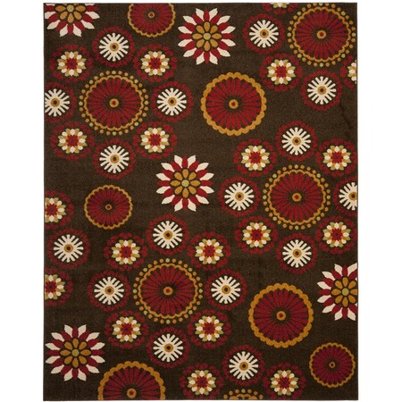 Safavieh 8 x 10 ft. Large Rectangle Floral Newbury Brown and Red Area Rug NWB8727-2540-8