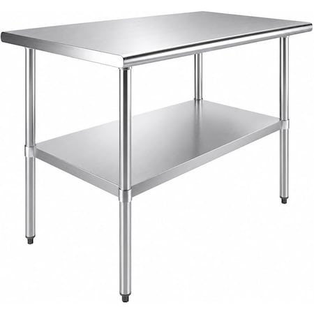 Amgood 30 in. x 48 in. All  Stainless Steel Work Table, 35in. Height Commercial Prep Table with AMG WTSS-3048-Z