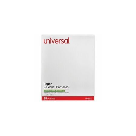 Universal Portfolio, 2 Pocket, Assorted, 25PK UNV56613