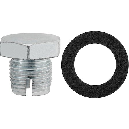 Auveco Oversize Drain Plugs with Gaskets 5/8in-18 Zinc, 5PK 8285
