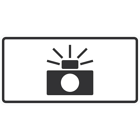 Lyle Camera Symbol, 48x24, High Intensity Prismatic, White G-16637-HI_48x24