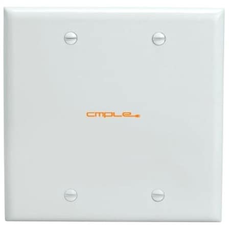 Cmple Blank 2 Gang Thermoplastic Panel Wall Plate GFCI, White 232-N