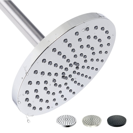 Supply Giant Shower Head, High Pressure Single Function Rainfall Showerhead, 2.5 GPM, 8in Face Diameter 74-902