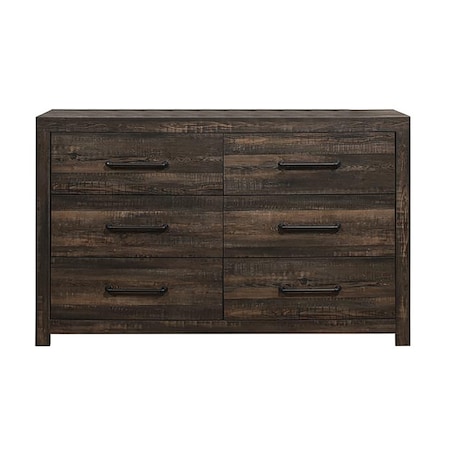 Homeroots 58" Oak Wood Six Drawer Dresser 633705