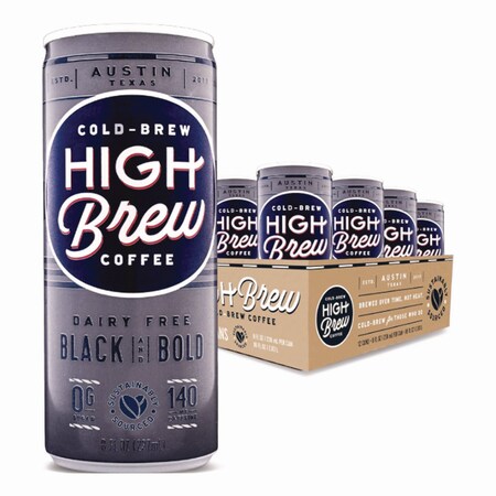 High Brew Coffee Cold Brew Coffee + Protein, Black and Bold, 8 oz Can, 12PK HBC00504