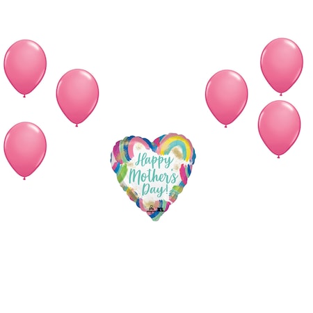 Loonballoon Mother's Day Theme Balloon Set, Standard Size Mother's Day Painted Rainbows Balloon LB-87777