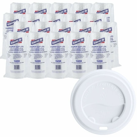 Genuine Joe Hot Cup Polystyrene Lids - Fits 10 oz, 12 ozm 16 oz, 20 oz - White, 1000PK GJO11259CT