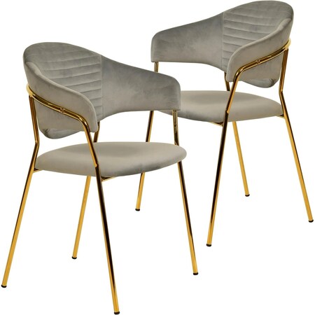 Leisuremod Bella Collection Modern Dining Chair in Light Grey, 2PK BC21LGR2