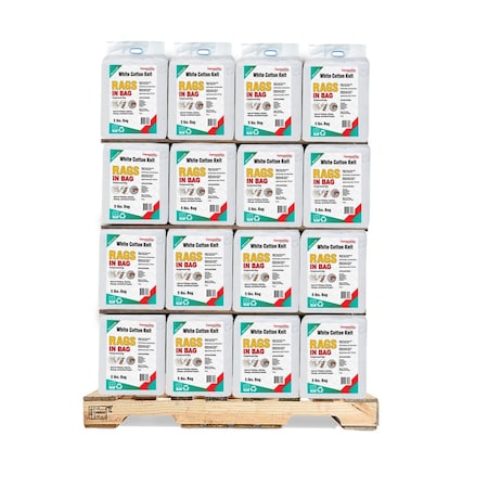 Supremeplus Recycled White Knit T-Shirt Cleaning Rags, 800 lbs. Pallet, 160 x 5 lbs. Bags, 160PK SP-8162