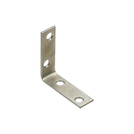 National Hardware V115 Series Corner Brace, 2 in L, 5/8 in W, 2 in H, Steel, Zinc, 0.08 in Thick Material, 4PK N113-308